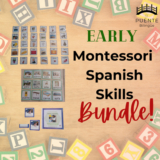 Early Spanish Skills - Printable Montessori Materials - Ages 3 and Older - 3-Part Cards, Books, and More!